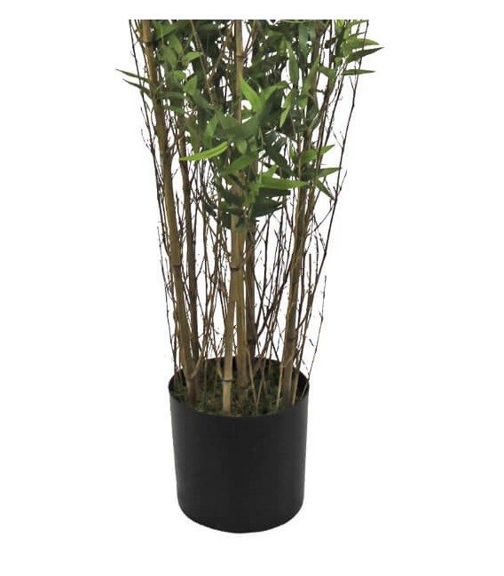 Planta artificial con maceta bambú verde de buena calidad mdmhogar