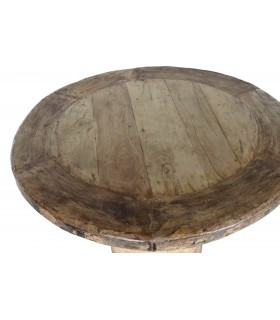 Mesa de comedor redonda madera de teca reciclada mdmhogar