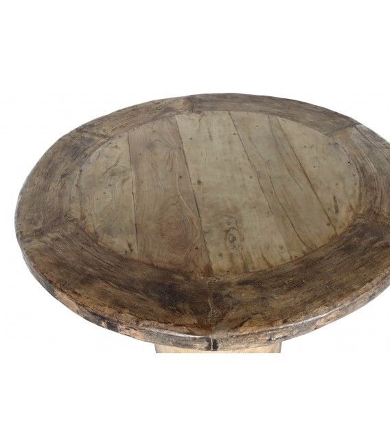 Mesa de comedor redonda madera de teca reciclada mdmhogar