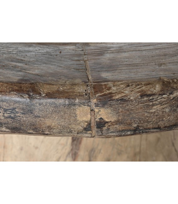 Mesa de comedor redonda madera de teca reciclada mdmhogar