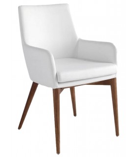 Sillón de comedor cómodo polipiel blanca mdmhogar