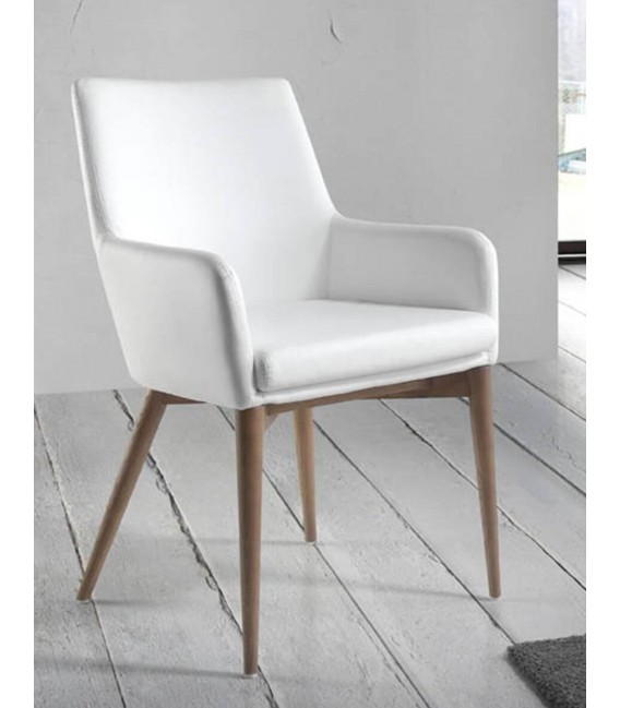 Sillón de comedor cómodo polipiel blanca mdmhogar