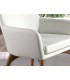 SILLON DE COMEDOR 57 X 64 X 88 MUNLI POLIPIEL BLANCA MADERA NOGAL