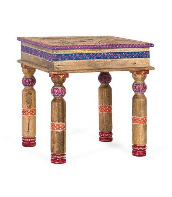 Mesita auxiliar madera de mango mdmhogar