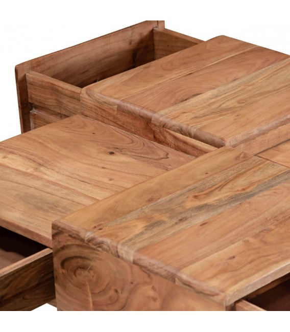 Mesa de centro original cuadrada madera mdmhogar