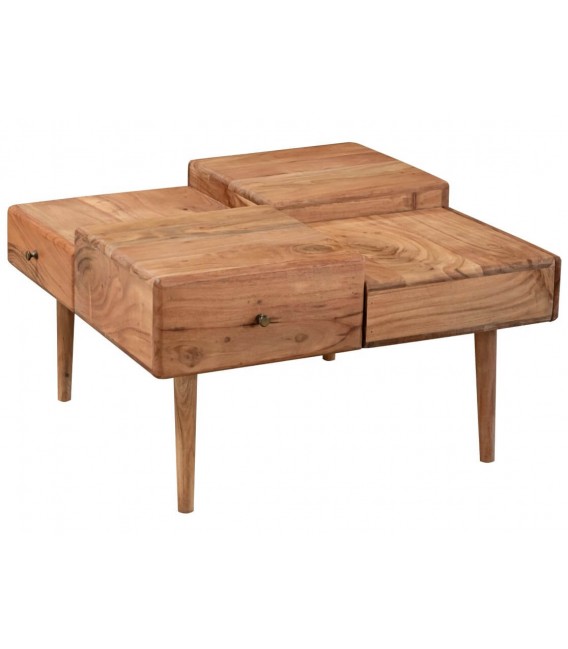 Mesa de centro original cuadrada madera mdmhogar