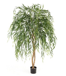 Árbol artificial con maceta alto sauce llorón verde mdmhogar