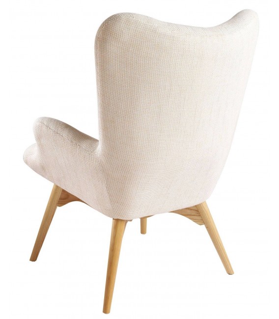 Sillón moderno con asiento y respaldo tapizados en tela color beige mdmhogar
