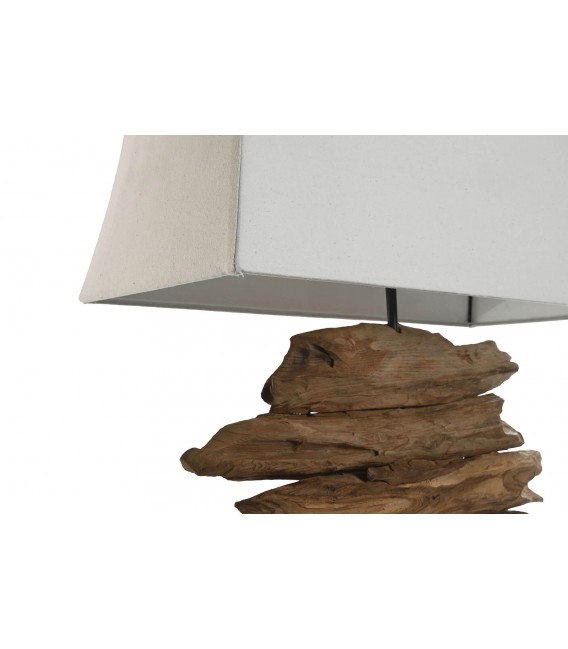 Lámpara de sobremesa grande madera de teca natural mdmhogar