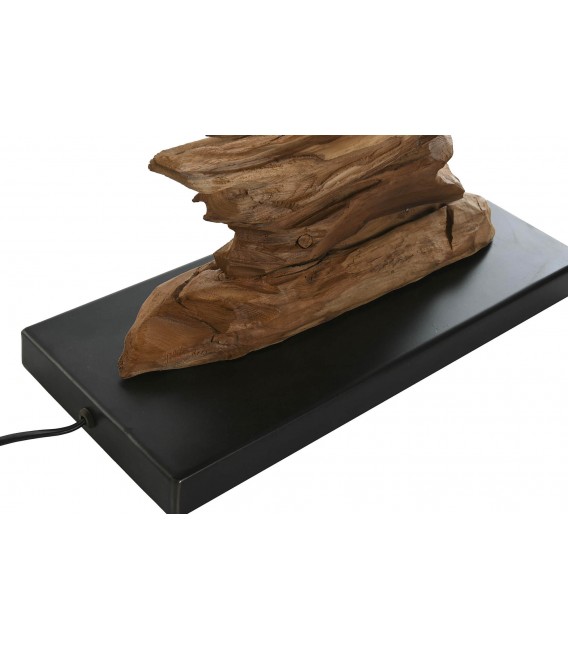 Lámpara de sobremesa grande madera de teca natural mdmhogar