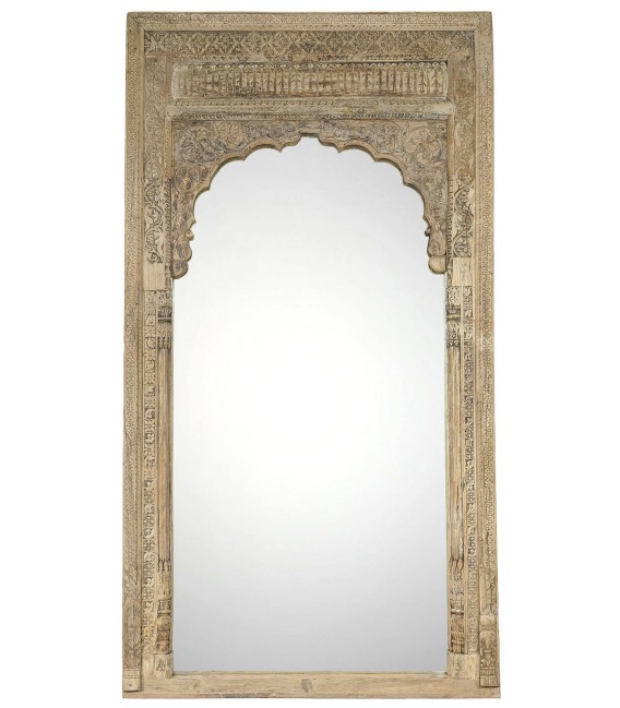 Espejo vestidor gigante madera de teca natural tallado mdmhogar