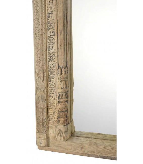 Espejo vestidor gigante madera de teca natural tallado mdmhogar