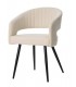 Sillón de comedor cómodo beige patas en metal negro mdmhogar
