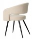 Sillón de comedor cómodo beige patas en metal negro mdmhogar