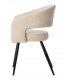 Sillón de comedor cómodo beige patas en metal negro mdmhogar