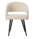 Sillón de comedor cómodo beige patas en metal negro mdmhogar