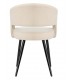 Sillón de comedor cómodo beige patas en metal negro mdmhogar