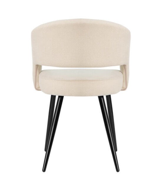 Sillón de comedor cómodo beige patas en metal negro mdmhogar