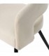 Sillón de comedor cómodo beige patas en metal negro mdmhogar