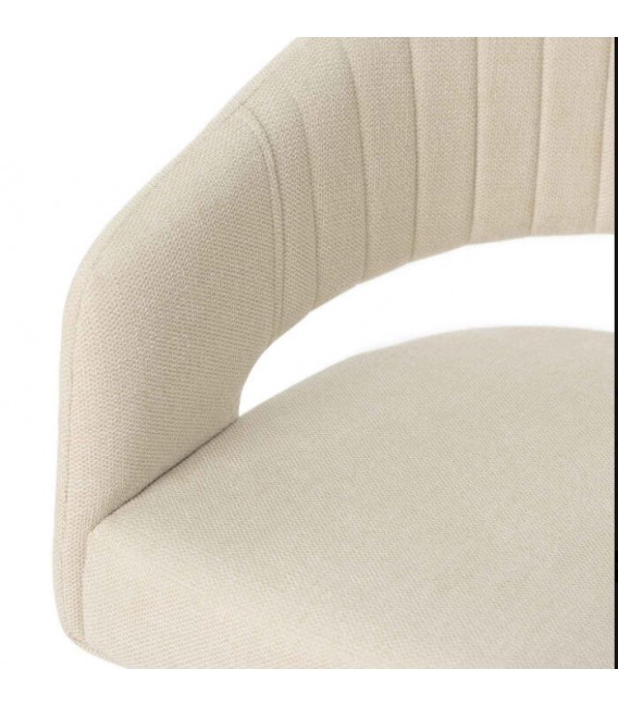 Sillón de comedor cómodo beige patas en metal negro mdmhogar