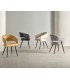 Sillón de comedor cómodo beige patas en metal negro mdmhogar