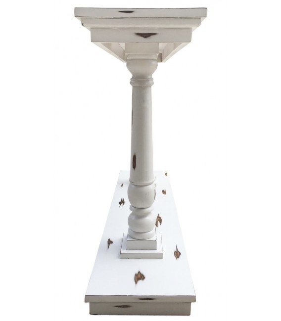 Consola de entrada madera de caoba acabado en blanco rozado mdmhogar