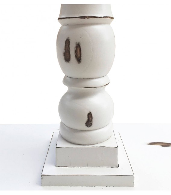 Consola de entrada madera de caoba acabado en blanco rozado mdmhogar