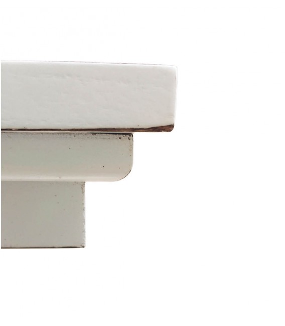 Consola de entrada madera de caoba acabado en blanco rozado mdmhogar