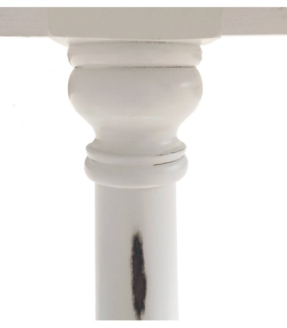 Consola de entrada madera de caoba acabado en blanco rozado mdmhogar