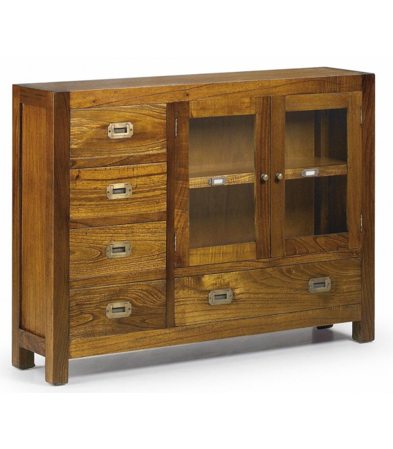 Taquillón madera maciza de mindi de estilo colonial mdmhogar