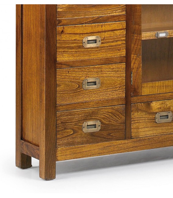 Taquillón madera maciza de mindi de estilo colonial mdmhogar