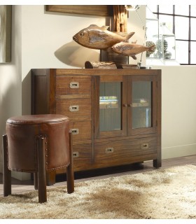 Taquillón madera maciza de mindi de estilo colonial mdmhogar