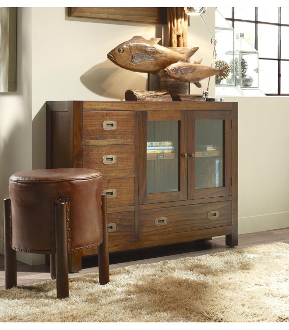 Taquillón madera maciza de mindi de estilo colonial mdmhogar