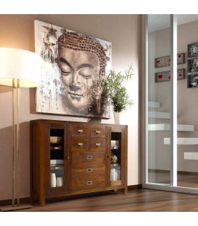 Taquillón realizado en madera maciza de mindi de estilo colonial mdmhogar