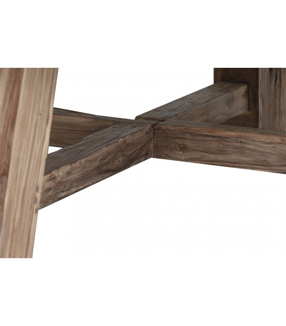 Mesa de centro redonda grande madera de teca reciclada y tratada mdmhogar