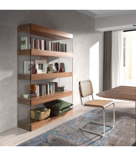 Estantería de madera grande baldas nogal  mdmhogar