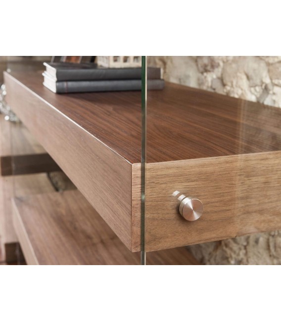 Estantería de madera grande baldas nogal  mdmhogar