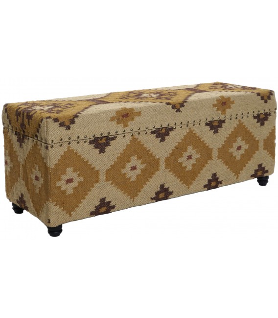 arcón tela tipo kilim tejida en telar mdmhogar