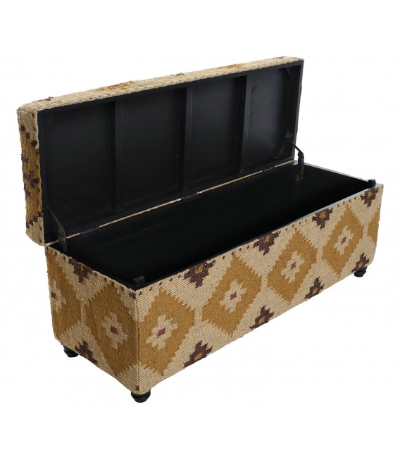 arcón tela tipo kilim tejida en telar mdmhogar