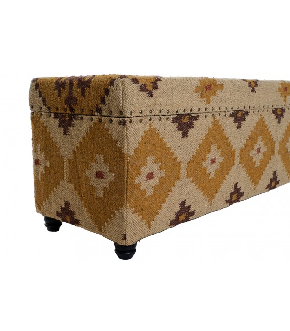 arcón tela tipo kilim tejida en telar mdmhogar