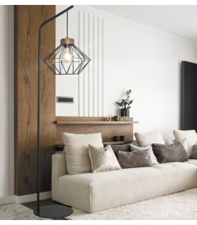 Lámpara de pie metal negro mdmhogar