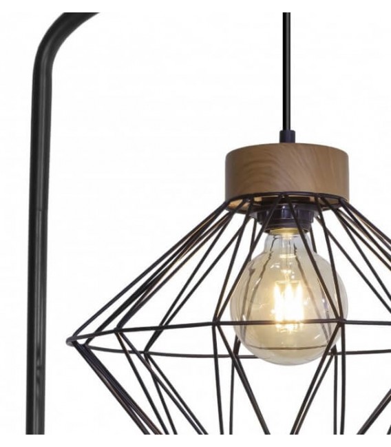 Lámpara de pie metal negro mdmhogar