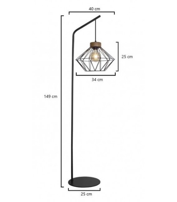 Lámpara de pie metal negro mdmhogar