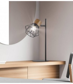 Lámpara de sobremesa en metal negro mdmhogar