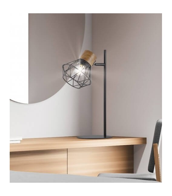 Lámpara de sobremesa en metal negro mdmhogar