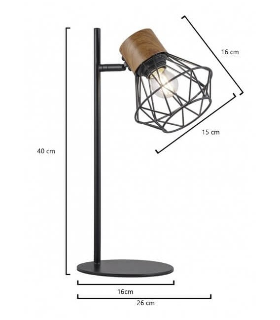 Lámpara de sobremesa en metal negro mdmhogar