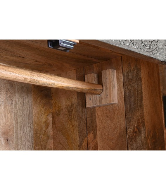 ARMARIO ROPERO 88 X 47 X 180 DUOMO MADERA TALLADA COLOR GRIS