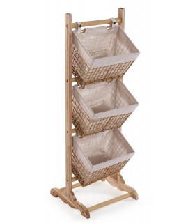 Mueble organizativo madera y fibras naturales mdmhogar