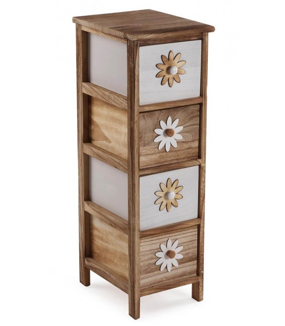 Cajonera auxiliar alta madera natural mdmhogar