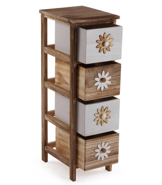 Cajonera auxiliar alta madera natural mdmhogar